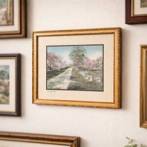 Vintage Wallace Nutting “The Turf Path” Framed Print American Landscape Art